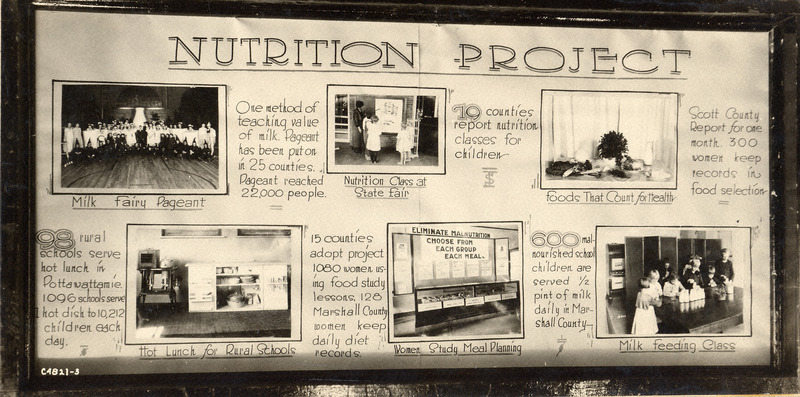 Photograph of a Nutrition/Home Economics Exhibit at the Iowa State Fair in 1922.