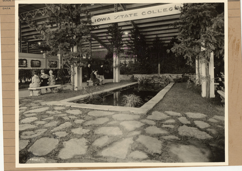 Photograph of a Formal Garden Exhibit at the Iowa State Fair in 1931.