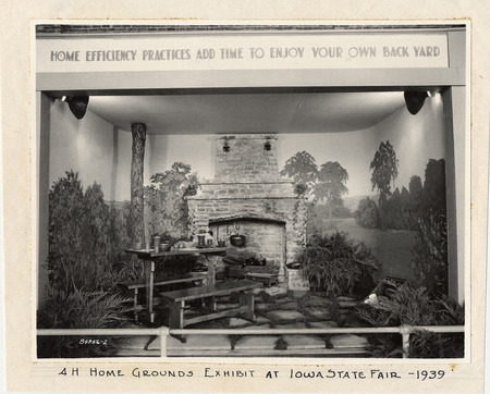 Photograph of a Home Grounds exhibit at the Iowa State Fair, taken in 1939.