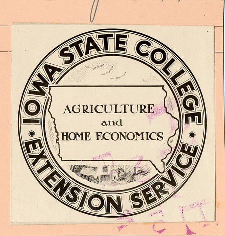Photograph of the Iowa State College Extension Service Insignia, taken in 1925.