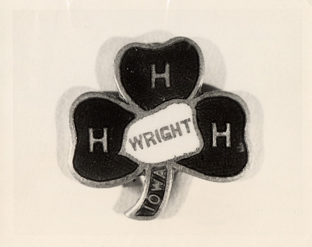 Photograph of the original 4-H Emblem. Taken in 1973.