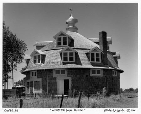 Photograph of a Barn taken in Cantril, Iowa, entitled "Wickfield Sales Pavilion."