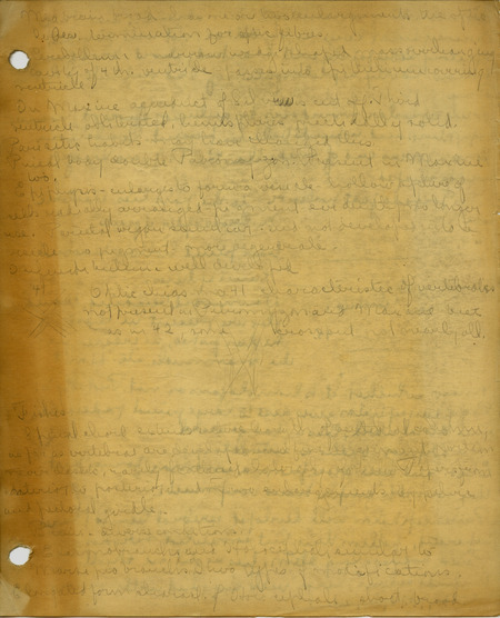 Handwritten biology course notes by Hortense Butler Heywood. Includes illustrations throughout.