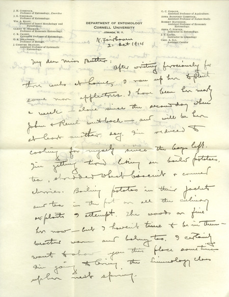 Handwritten letter from James G. Needham to Hortense Butler Heywood.