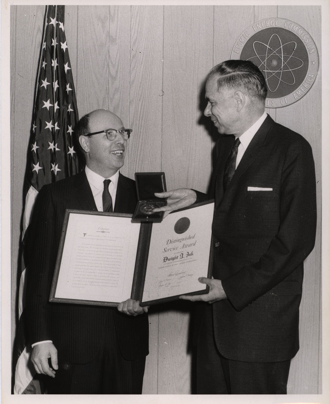 Photograph of Dwight Ink and others during Ink's Distinguished Service Award ceremony