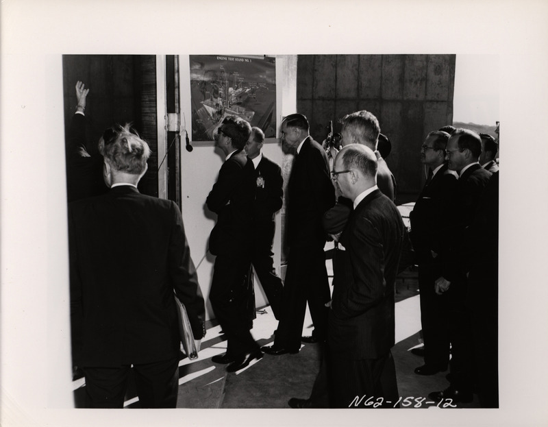 Photograph of President John F. Kennedy and others during his 1962 visit to Los Alamos National Laboratory