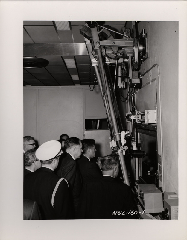 Photograph of President John F. Kennedy and others during his 1962 visit to Los Alamos National Laboratory