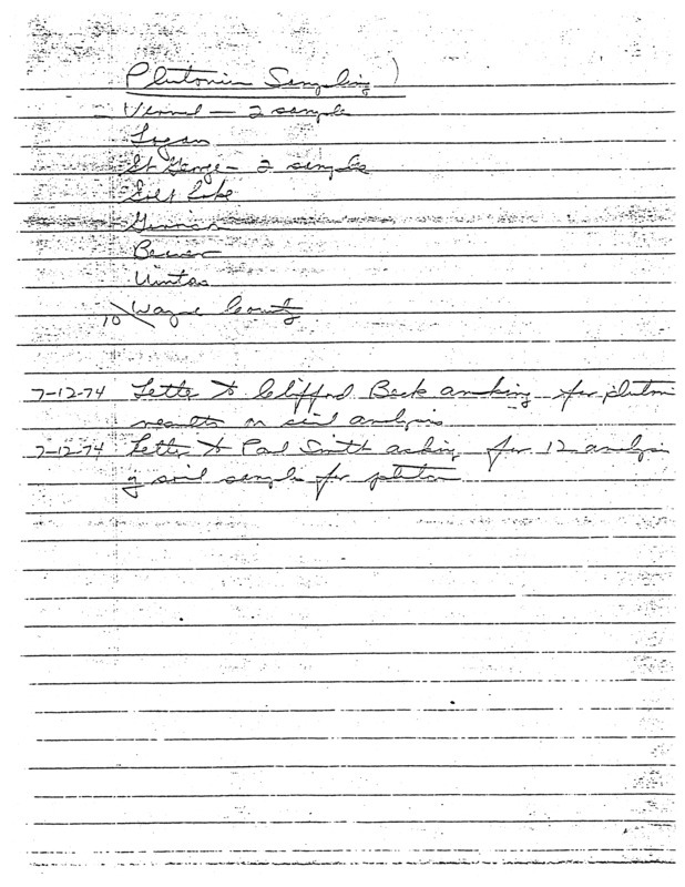 Declassified notes on plutonium samples