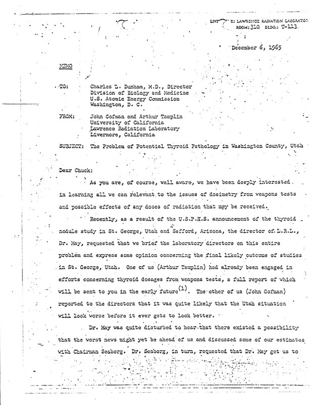 Annotation: The problem of potential thyroid pathology in Washington county, Utah