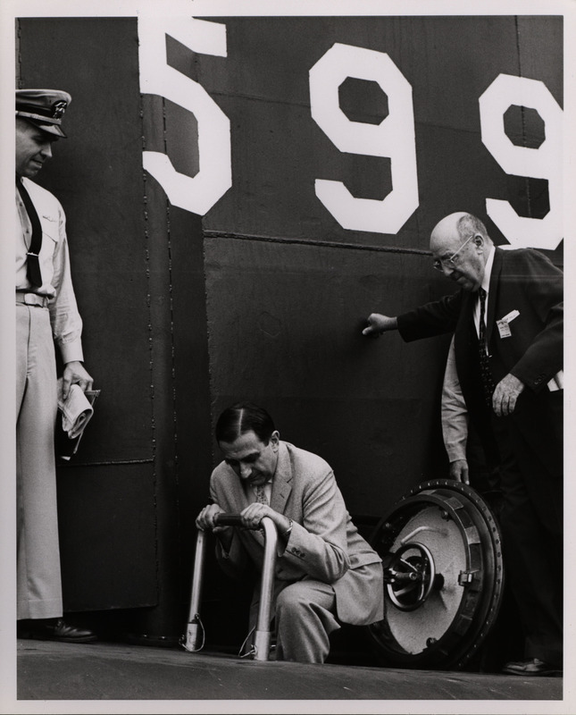 Photograph of group of people during the nuclear submarine visit