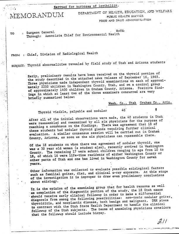 Annotation: "Thyroid abnormalities revealed by field study of Utah and Arizona students"