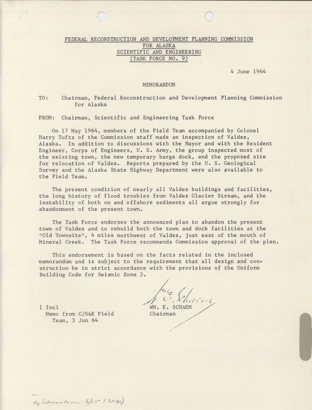 Wm. E. Schaem memorandum to Clinton P. Anderson, June 4, 1964