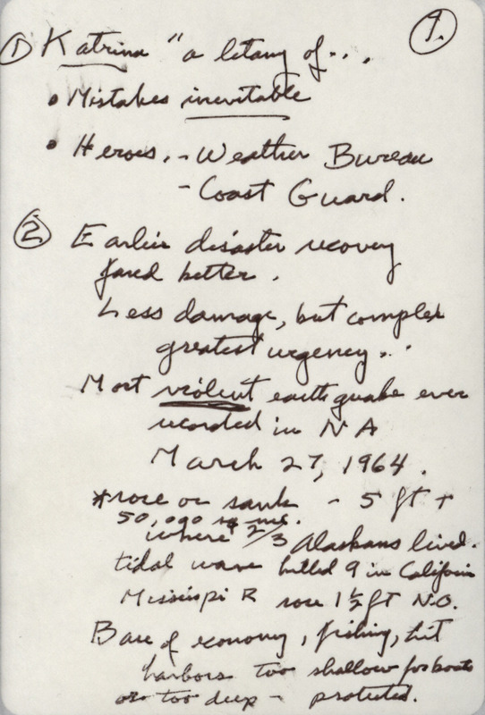 Dwight Ink notes about Katrina