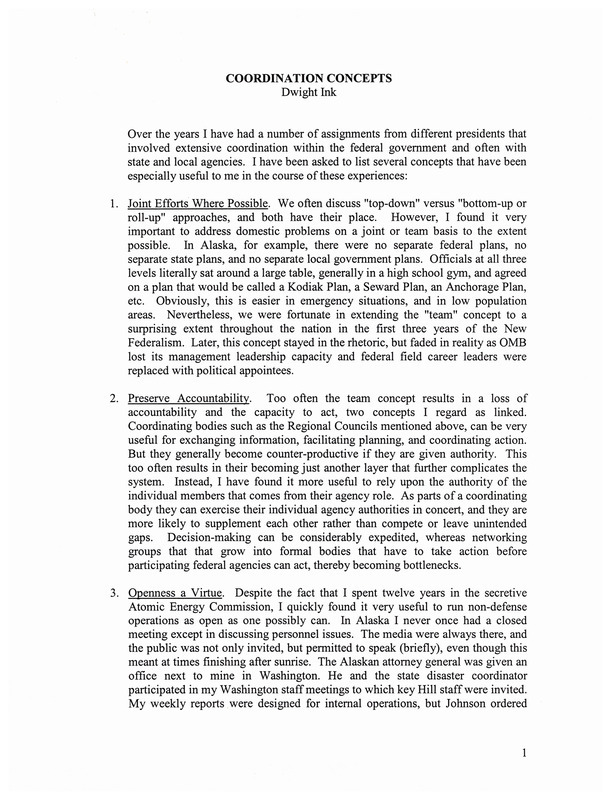 Coordination concepts