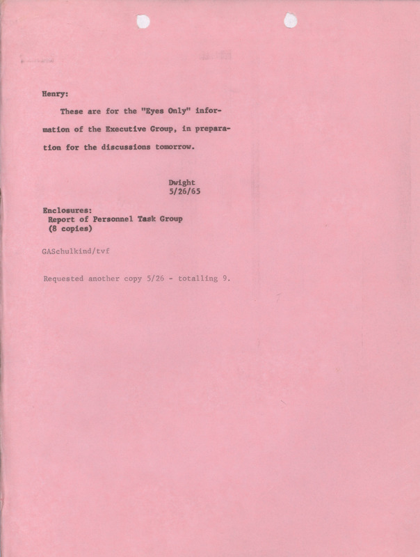 Dwight note to Henry, May 26, 1965