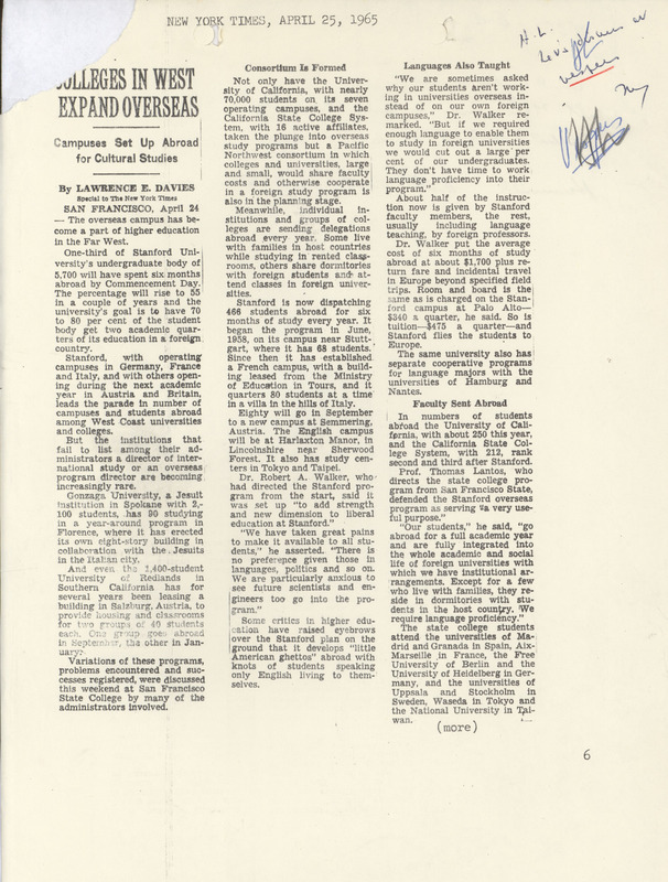 Colleges in west expand overseas