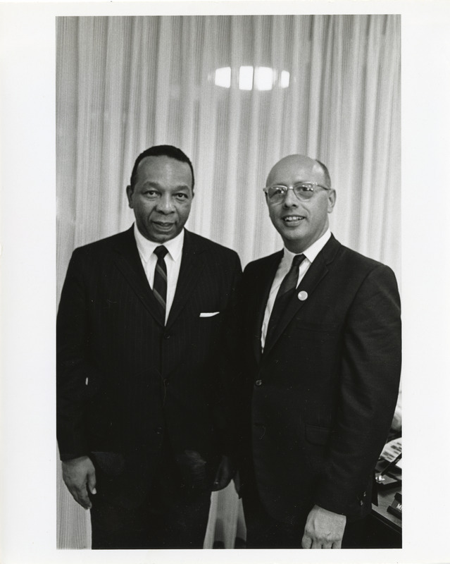 Photograph of an unidentified man and Dwight Ink