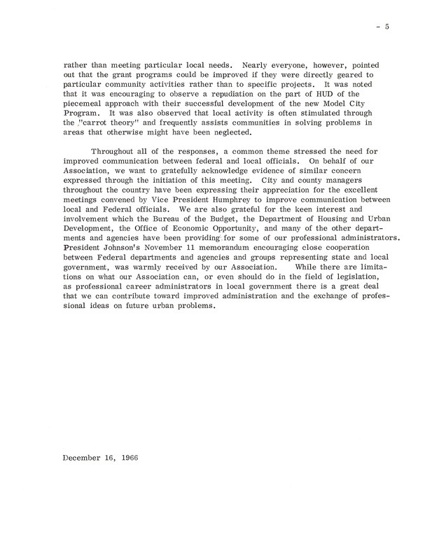 Summary of responses to questionnaire