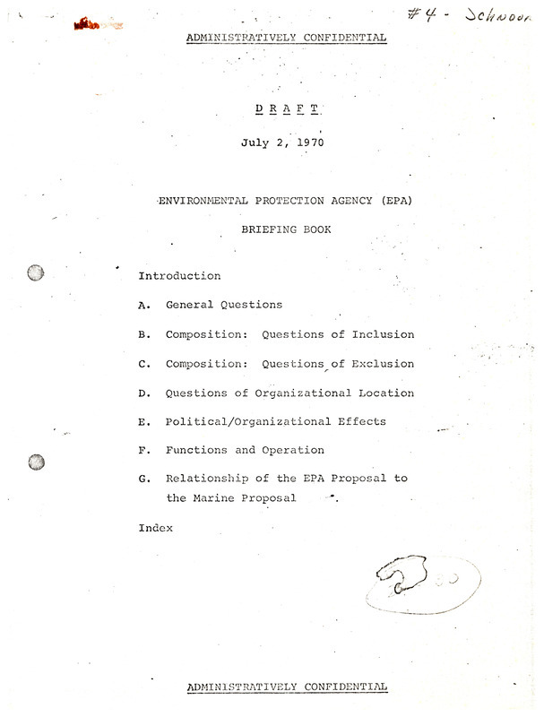 Environmental Protection Agency (EPA) briefing book