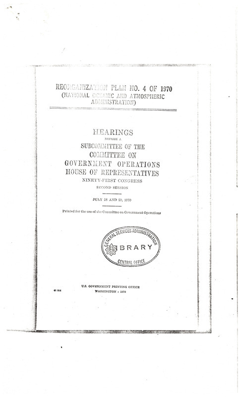 Reorganization plan no. 4 of 1970 (National Oceanic and Atmospheric Administration)