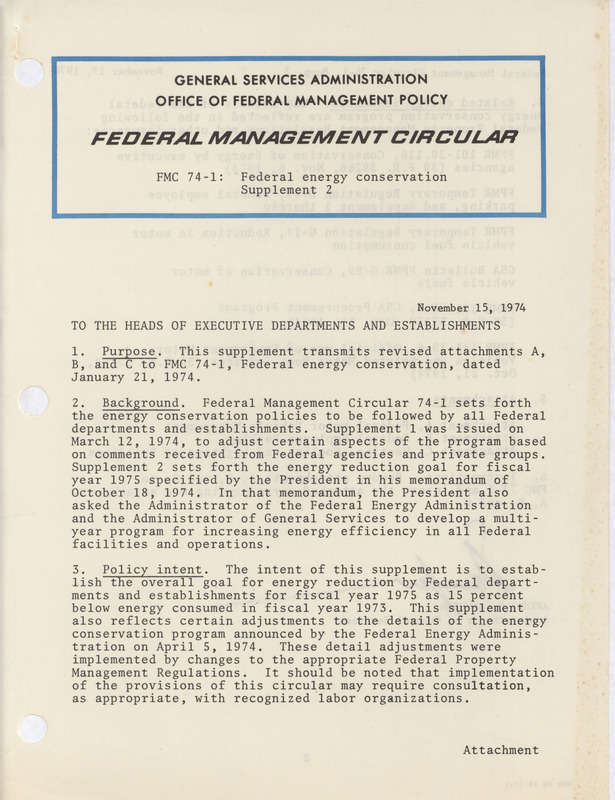 Federal management circular FMC 74-1