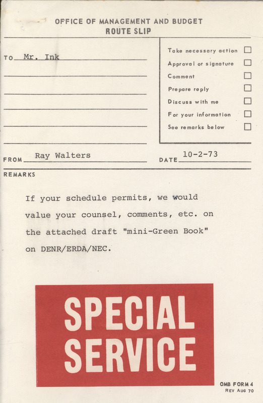 Organizing to meet the nation's energy and natural resources challenge