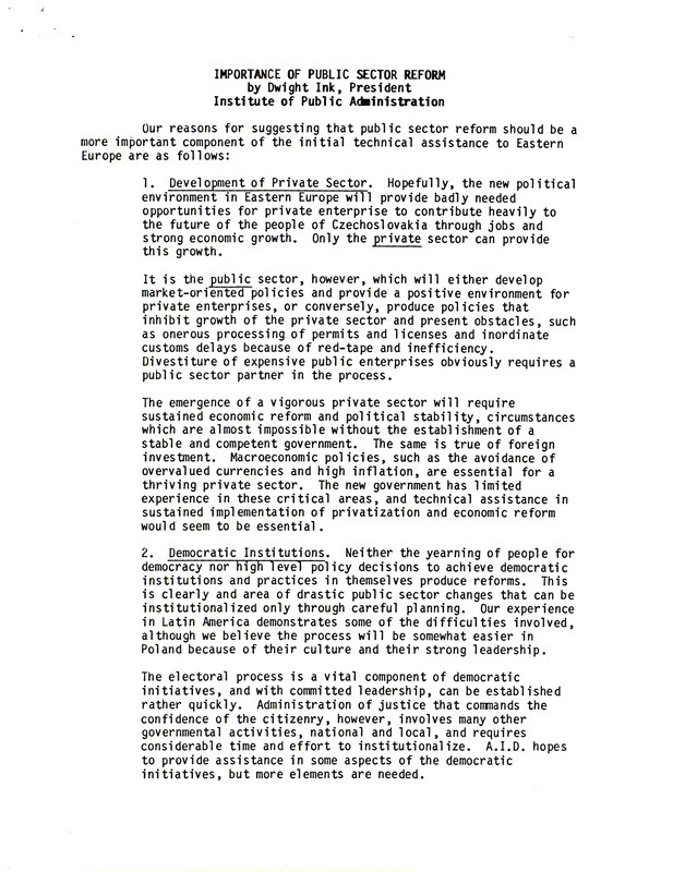 Importance of public sector reform