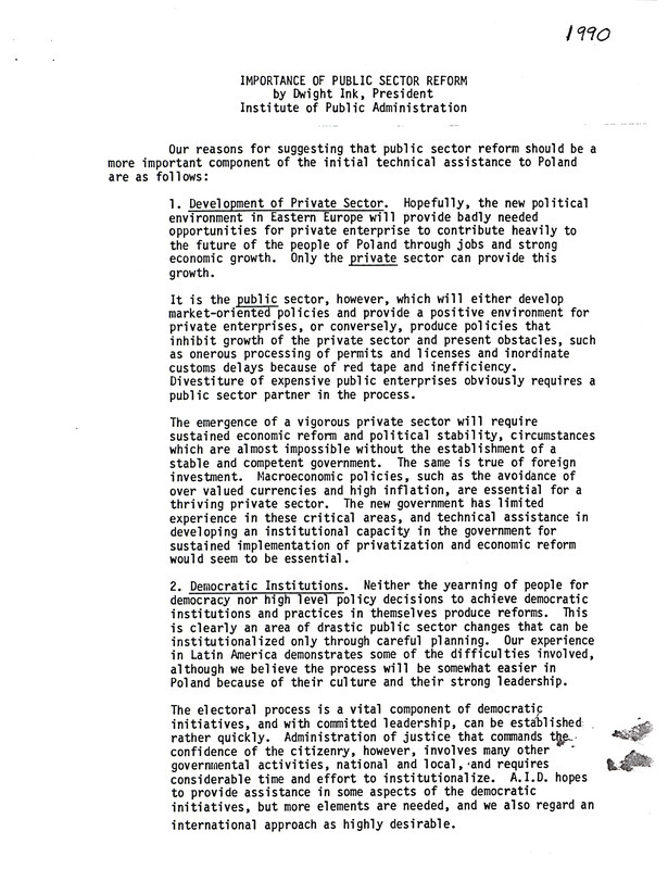 Importance of public sector reform