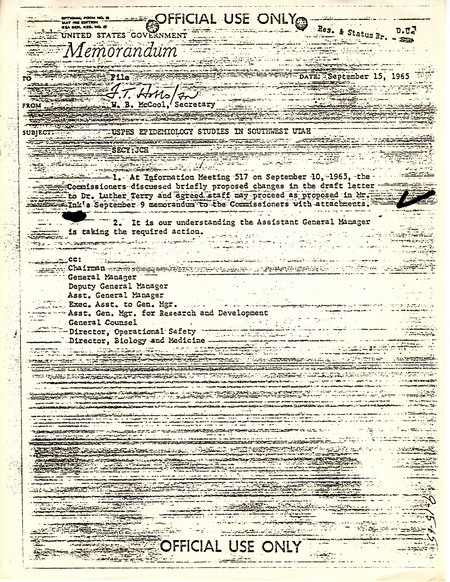 Annotation: "USPHS epidemiology studies in southwest Utah"