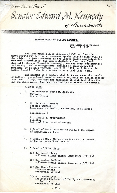 Annotation: "For immediate release;April 17, 1979"