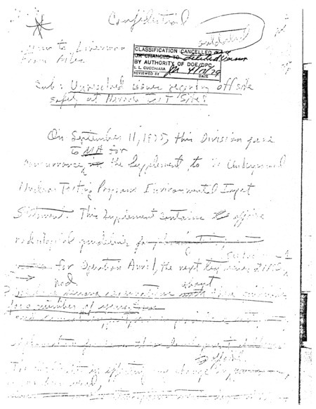 Declassified notes on offsite safety at Nevada test sites