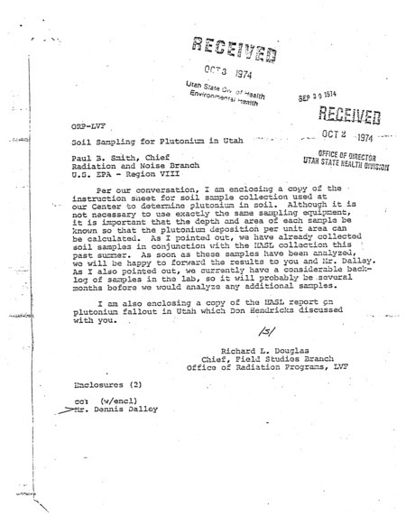 Richard L. Douglas letter to Paul B. Smith, September 30, 1974