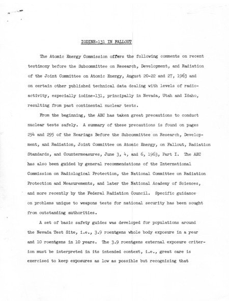 Iodine-131 in fallout