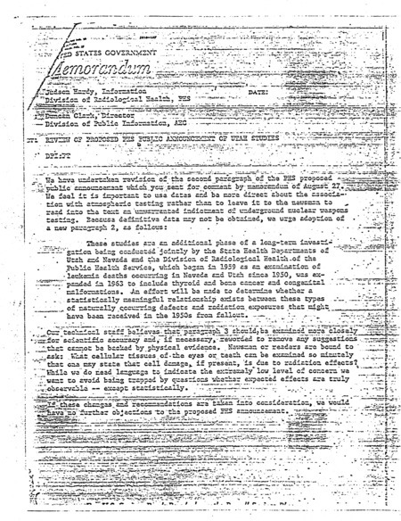 Annotation: Review of proposed PHS public announcement of Utah studies
