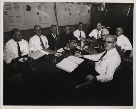 Photograph of group of people during the nuclear submarine visit
