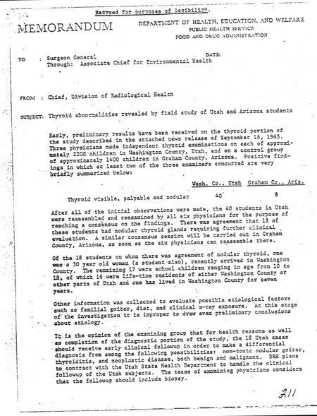 Annotation: "Thyroid abnormalities revealed by field study of Utah and Arizona students"