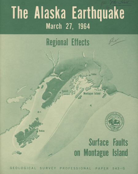 The Alaska earthquake, March 27, 1964: regional effects. Surface faults on Montague Island