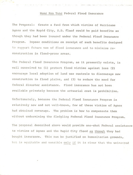 Nunc pro tunc federal flood insurance