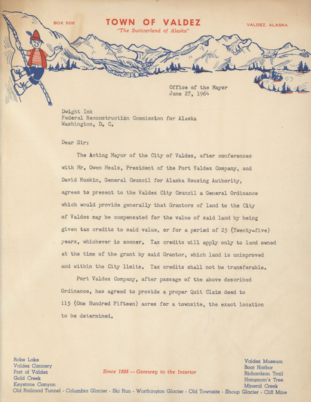 J. F. Bedingfield letter to Dwight Ink, June 27, 1964