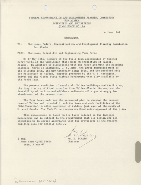 Wm. E. Schaem memorandum to Clinton P. Anderson, June 4, 1964
