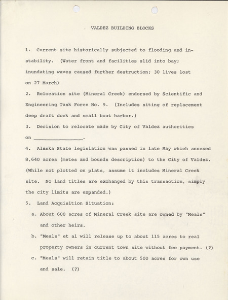 Valdez building blocks