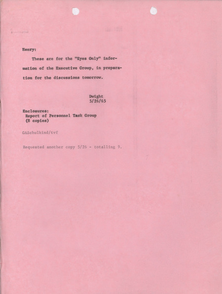 Dwight note to Henry, May 26, 1965