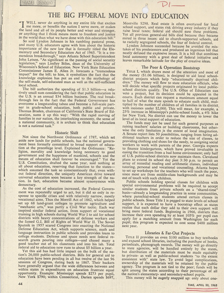 The big federal move into education