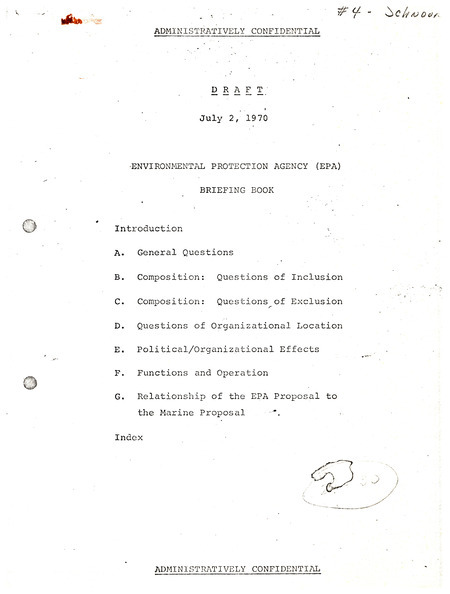 Environmental Protection Agency (EPA) briefing book