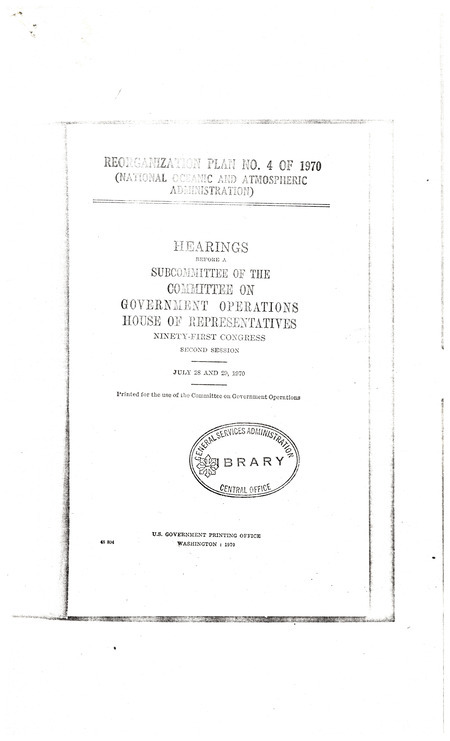 Reorganization plan no. 4 of 1970 (National Oceanic and Atmospheric Administration)