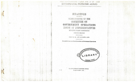 Reorganization plan no. 3 of 1970 (Environmental Protection Agency)