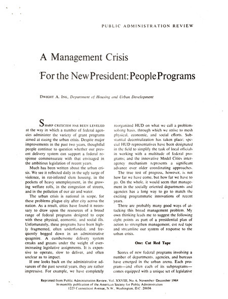 A management crisis for the new president: people programs