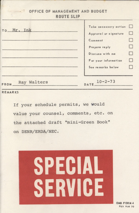 Organizing to meet the nation's energy and natural resources challenge