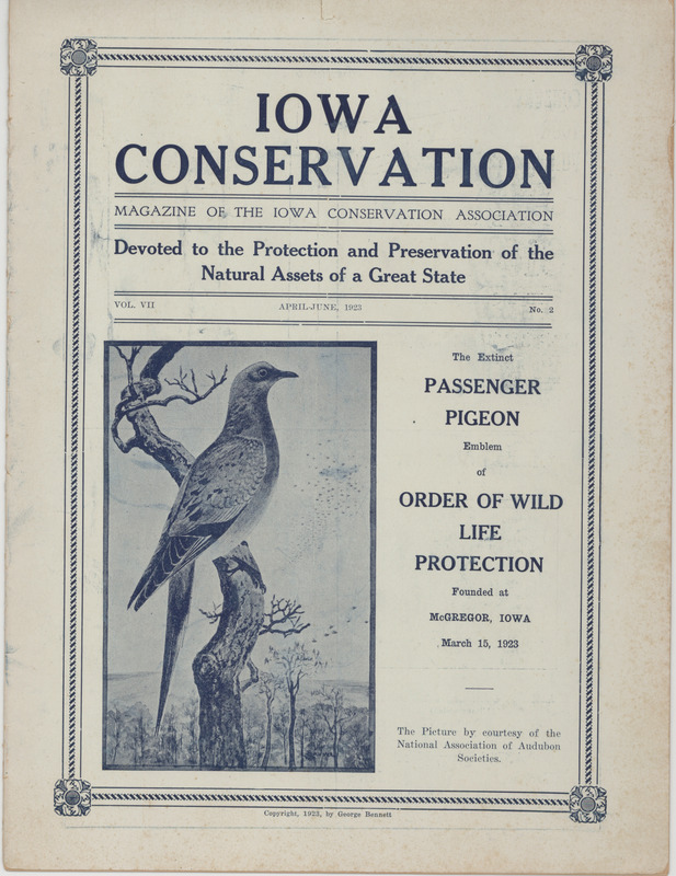 Issue number 2, volume 7 of Iowa conservation. This publication is the magazine of the Iowa Conservation Association. This item includes an article on the history of the founding of the Iowa Ornithologists' Union, and the program for the 1923 American School of Wildlife Protection meeting.