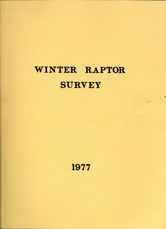 Winter Raptor Survey for 1977, written by Dean M. Roosa and Paul Bartelt for the State Preserves Board. This item was used as supporting documentation for the Iowa Ornithologists' Union Quarterly field report of winter, 1976-1977.